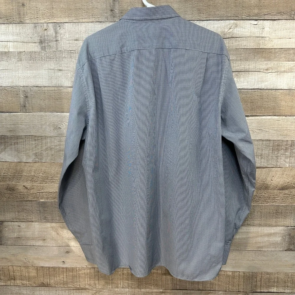 J Crew‎ Mens XL Micro Plaid Button Down Shirt Long Sleeve 17 17.5 Neck Cotton